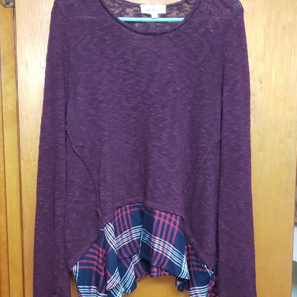Cloud Chaser Burgundy Knit Top